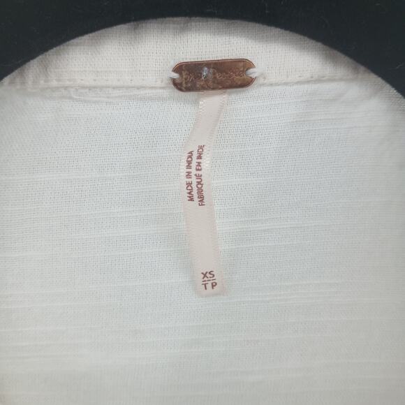 Free People Kiss Kiss Blouse XS Oversize Boho Cottage Renaissance Romantic - Picture 5 of 12